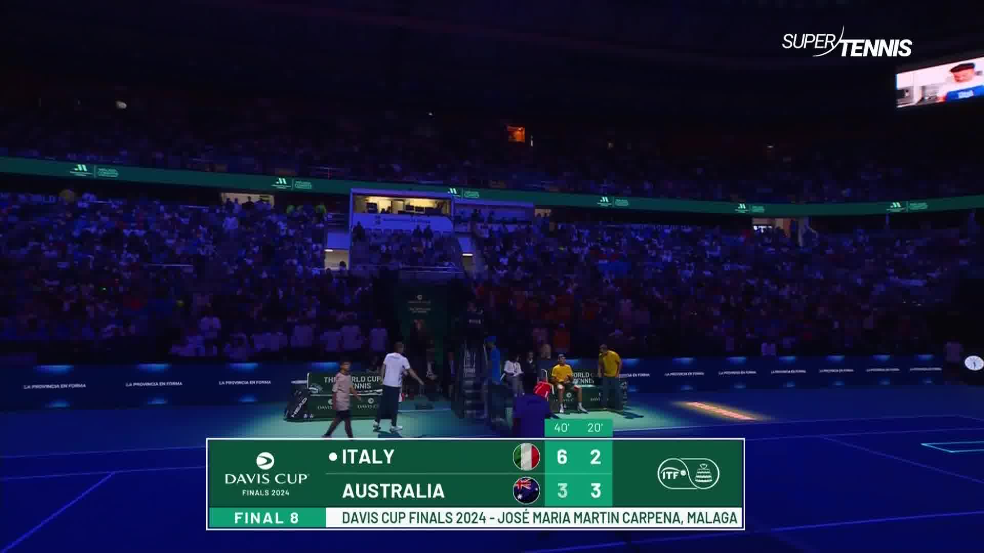 Davis Cup Finals 2024 SF Italia vs Australia Sinner vs De Minaur